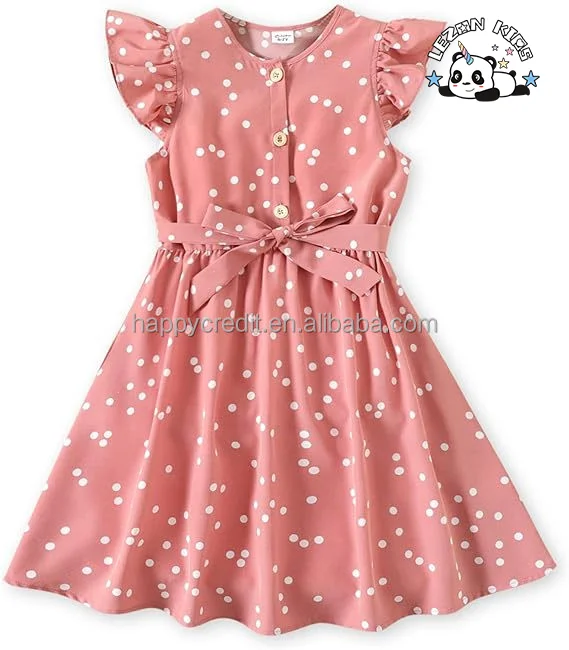 LEZONKIDS - Customizable Girls' Sleeveless Floral Print Princess Tutu Dress Casual Party Wear Summer Season Flowers Ruffles Button Dress